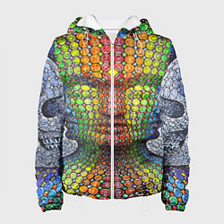 Куртка с капюшоном женская Оптические стёкла, цвет: 3D-белый