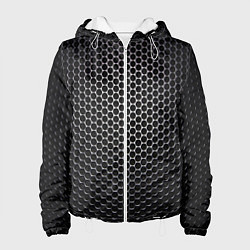 Куртка с капюшоном женская Карбоновая металлическая сетка, цвет: 3D-белый