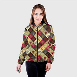 Куртка с капюшоном женская Лого домов Игра престолов паттерн, цвет: 3D-черный — фото 2