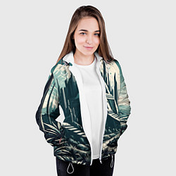 Куртка с капюшоном женская Фантастика город, цвет: 3D-белый — фото 2