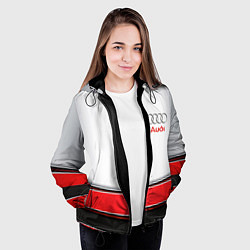 Куртка с капюшоном женская AUDI auto car, цвет: 3D-черный — фото 2