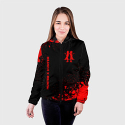 Куртка с капюшоном женская Hunter x Hunter - red gradient вертикально, цвет: 3D-черный — фото 2