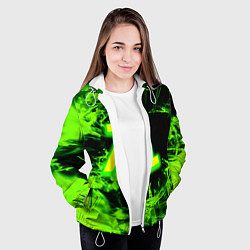 Куртка с капюшоном женская Half life кислотное лого огонь, цвет: 3D-белый — фото 2