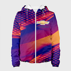 Куртка с капюшоном женская Chevrolet текстура, цвет: 3D-белый