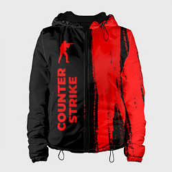 Куртка с капюшоном женская Counter Strike - red gradient по-вертикали, цвет: 3D-черный