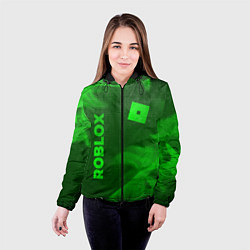 Куртка с капюшоном женская Roblox - green gradient вертикально, цвет: 3D-черный — фото 2