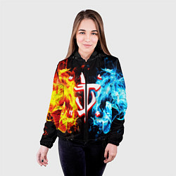 Куртка с капюшоном женская Doom битва огонь, цвет: 3D-черный — фото 2