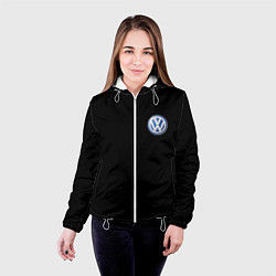 Куртка с капюшоном женская Volkswagen logo auto, цвет: 3D-белый — фото 2