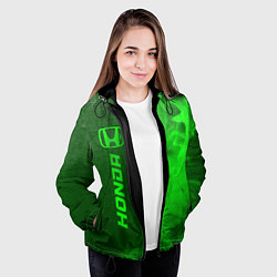 Куртка с капюшоном женская Honda - green gradient по-вертикали, цвет: 3D-черный — фото 2