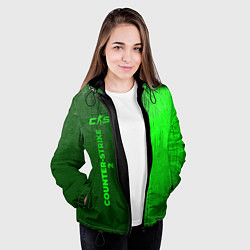 Куртка с капюшоном женская Counter-Strike 2 - green gradient по-вертикали, цвет: 3D-черный — фото 2