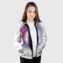 Куртка с капюшоном женская Абстракция - круг, цвет: 3D-черный — фото 2