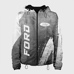 Куртка с капюшоном женская Ford - grey gradient вертикально, цвет: 3D-черный