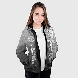 Куртка с капюшоном женская Manchester United - grey gradient по-вертикали, цвет: 3D-черный — фото 2