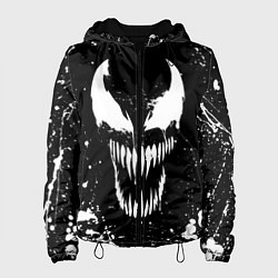Куртка с капюшоном женская Venom logo, цвет: 3D-черный