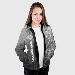 Куртка с капюшоном женская Warframe - grey gradient по-вертикали, цвет: 3D-черный — фото 2