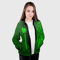 Куртка с капюшоном женская League of Legends - green gradient по-вертикали, цвет: 3D-черный — фото 2