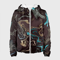 Куртка с капюшоном женская Волна безумия, цвет: 3D-белый