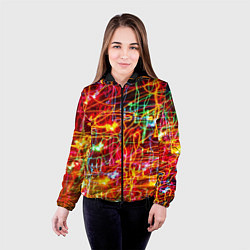 Куртка с капюшоном женская Неоновый хаос, цвет: 3D-черный — фото 2