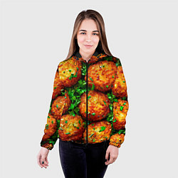 Куртка с капюшоном женская Котлеты, цвет: 3D-черный — фото 2