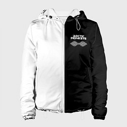Куртка с капюшоном женская Arctic Monkeys - черное и белое, цвет: 3D-белый