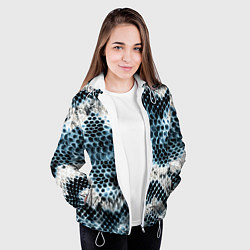 Куртка с капюшоном женская Змеиный тренд, цвет: 3D-белый — фото 2