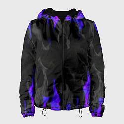 Куртка с капюшоном женская Неоновый огонь и дым, цвет: 3D-черный
