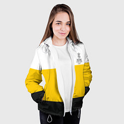 Куртка с капюшоном женская Без труда не вытащишь и рыбку - с флагом черная на, цвет: 3D-белый — фото 2