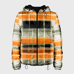 Куртка с капюшоном женская Белые полосы на чёрно-жёлтом фоне, цвет: 3D-черный