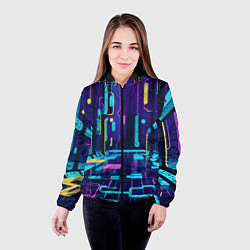 Куртка с капюшоном женская Неоновый парк, цвет: 3D-черный — фото 2