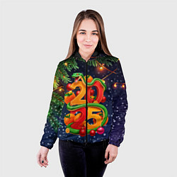 Куртка с капюшоном женская Змея и мандарины 2025, цвет: 3D-черный — фото 2