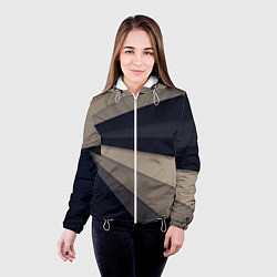 Куртка с капюшоном женская Фрактальные линии, цвет: 3D-белый — фото 2