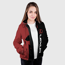 Куртка с капюшоном женская Lexus и череп, цвет: 3D-черный — фото 2