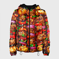 Куртка с капюшоном женская Шашлычок, цвет: 3D-черный