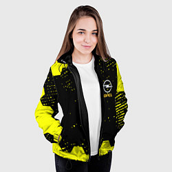 Куртка с капюшоном женская Opel auto hexagon steel, цвет: 3D-черный — фото 2