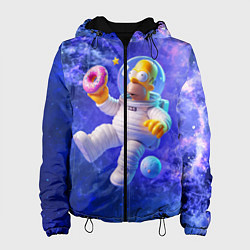Куртка с капюшоном женская Homer Simpson is a brave astronaut, цвет: 3D-черный