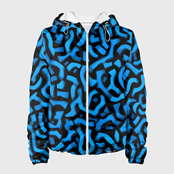 Куртка с капюшоном женская Синее граффити, цвет: 3D-белый