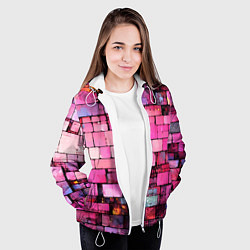 Куртка с капюшоном женская Pink bricks, цвет: 3D-белый — фото 2