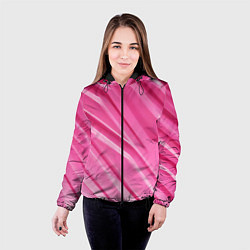 Куртка с капюшоном женская Розовый пластик, цвет: 3D-черный — фото 2