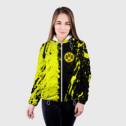 Куртка с капюшоном женская Borussia краски текстура, цвет: 3D-белый — фото 2