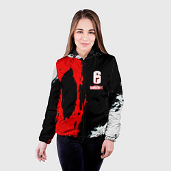 Куртка с капюшоном женская Rainbow six краски абстрактные, цвет: 3D-черный — фото 2