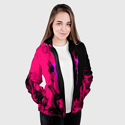 Куртка с капюшоном женская Monster energy fire pink, цвет: 3D-черный — фото 2