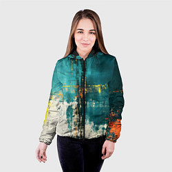 Куртка с капюшоном женская Ржавчина сине-белая, цвет: 3D-черный — фото 2