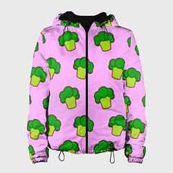Куртка с капюшоном женская Фиолетовый брокколи, цвет: 3D-черный