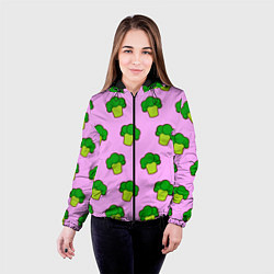 Куртка с капюшоном женская Фиолетовый брокколи, цвет: 3D-черный — фото 2