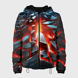 Куртка с капюшоном женская Черные слитки над лавой, цвет: 3D-черный