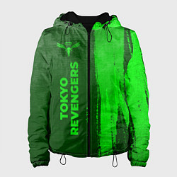 Женская куртка Tokyo Revengers - green gradient по-вертикали