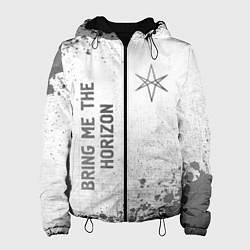 Куртка с капюшоном женская Bring Me the Horizon - white gradient вертикально, цвет: 3D-черный