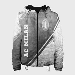 Куртка с капюшоном женская AC Milan - grey gradient вертикально, цвет: 3D-черный