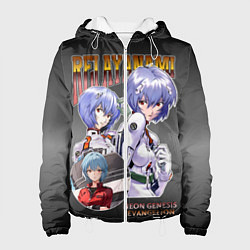 Куртка с капюшоном женская Евангелион Аянами Рей, цвет: 3D-белый