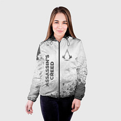 Куртка с капюшоном женская Assassins Creed - white gradient вертикально, цвет: 3D-черный — фото 2